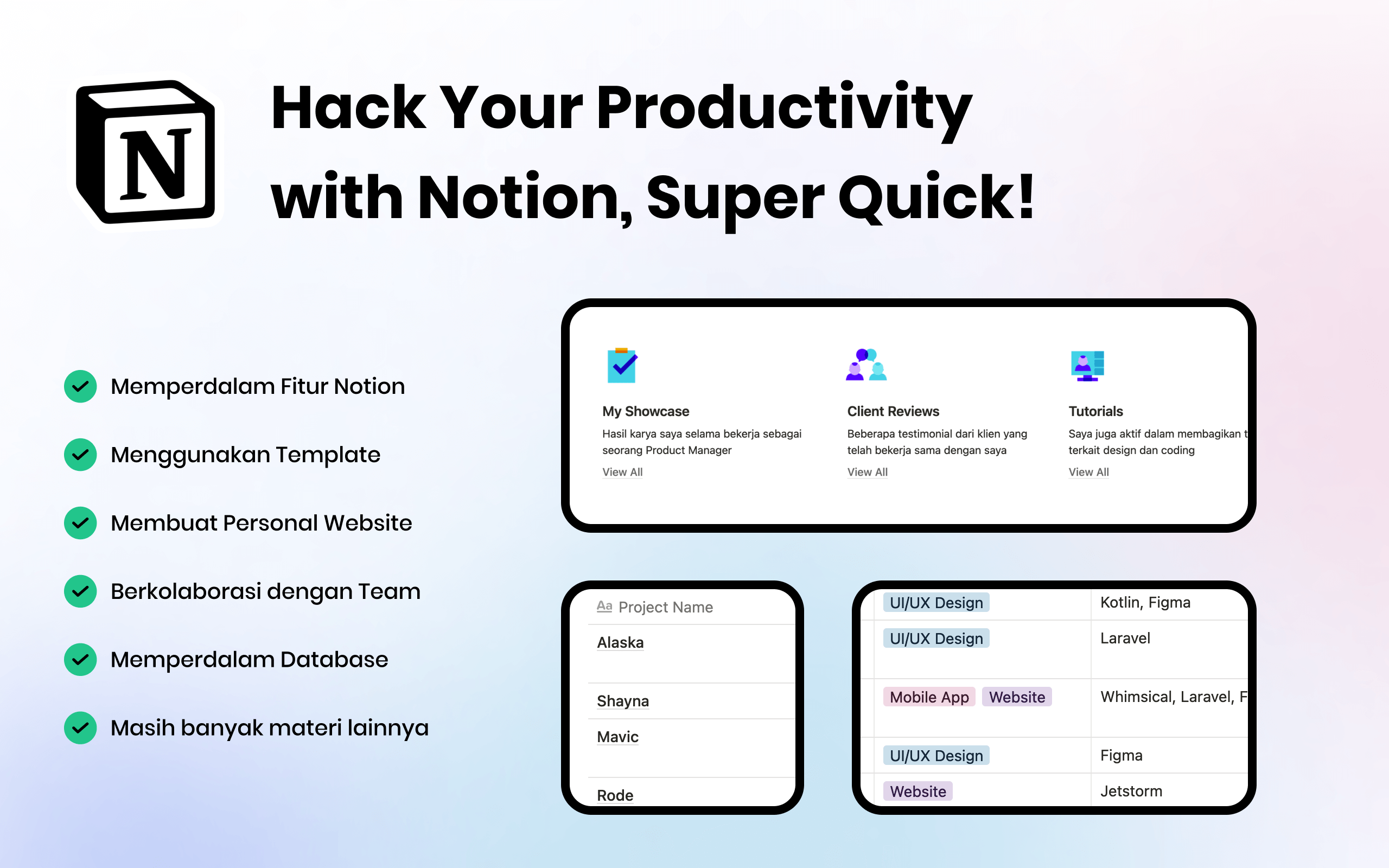 Kelas Super Hack Productivity with Notion: Build Personal Website di BuildWithAngga